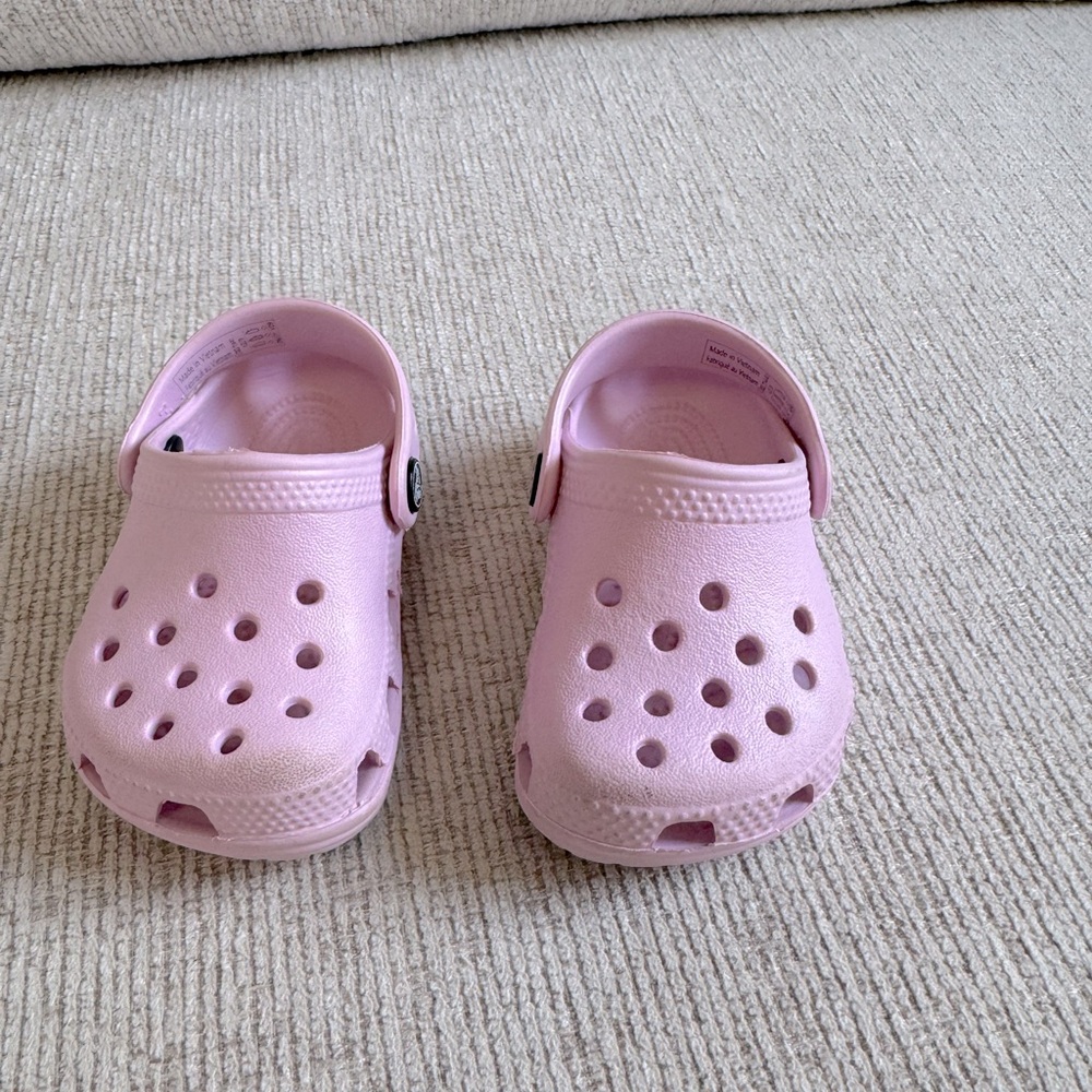 Baby Pink Crocs size 3 worn like new
